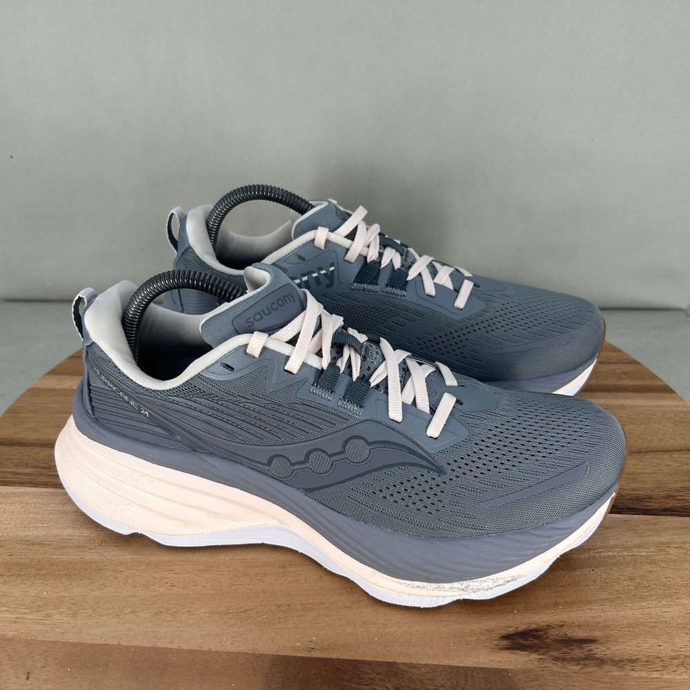 Saucony Hurricane 24 Womens Size 9.5 Running Shoes Grey Blue S10933-144 PWRRUN
